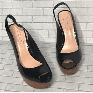 Jessica Simpson Halie black patent heels